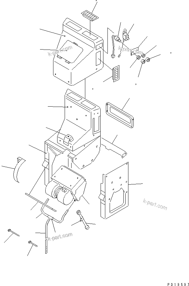 Komatsu parts book diagram for PC400LC-5 S/N 20001-UP (Overseas Version): COOLER ASS'Y (1/2)(#20001-21250)