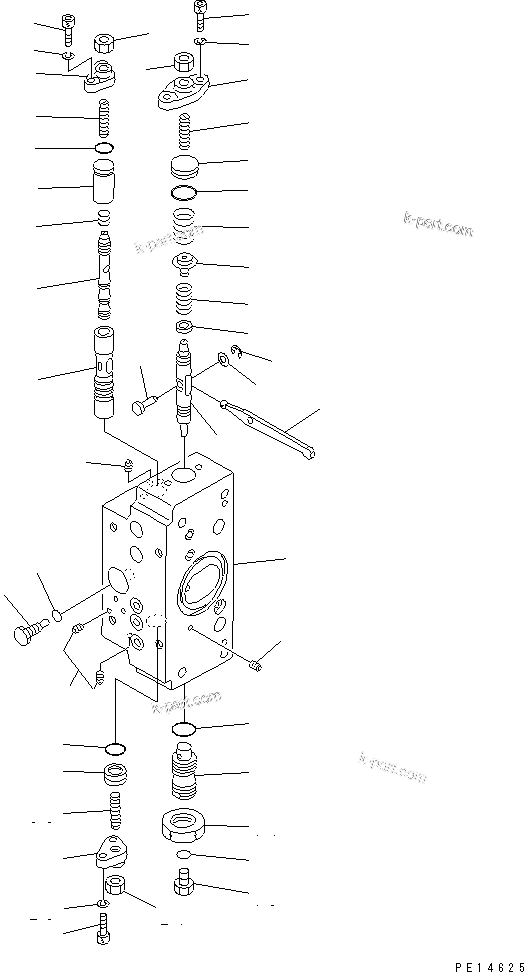 Komatsu parts book diagram for PC400LC-5 S/N 20001-UP (Overseas Version): HYDRAULIC PUMP (9/16) (SERVO VALVE ? FRONT) (2/4)