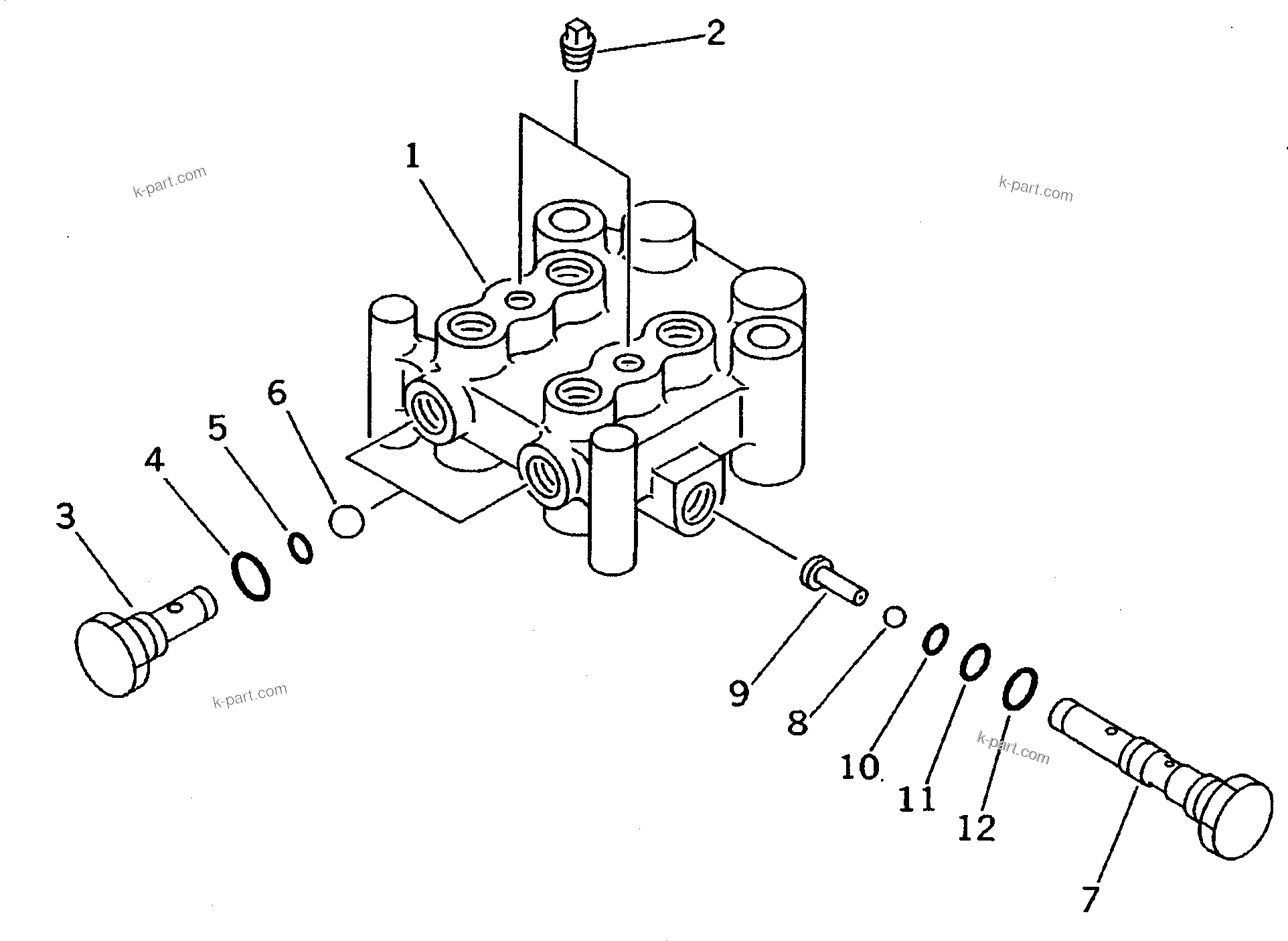 Komatsu parts book diagram for PC400LC-5 S/N 20001-UP (Overseas Version): SHUTTLE VELVE (FOR BOOM ? BUCKET AND TRAVEL)