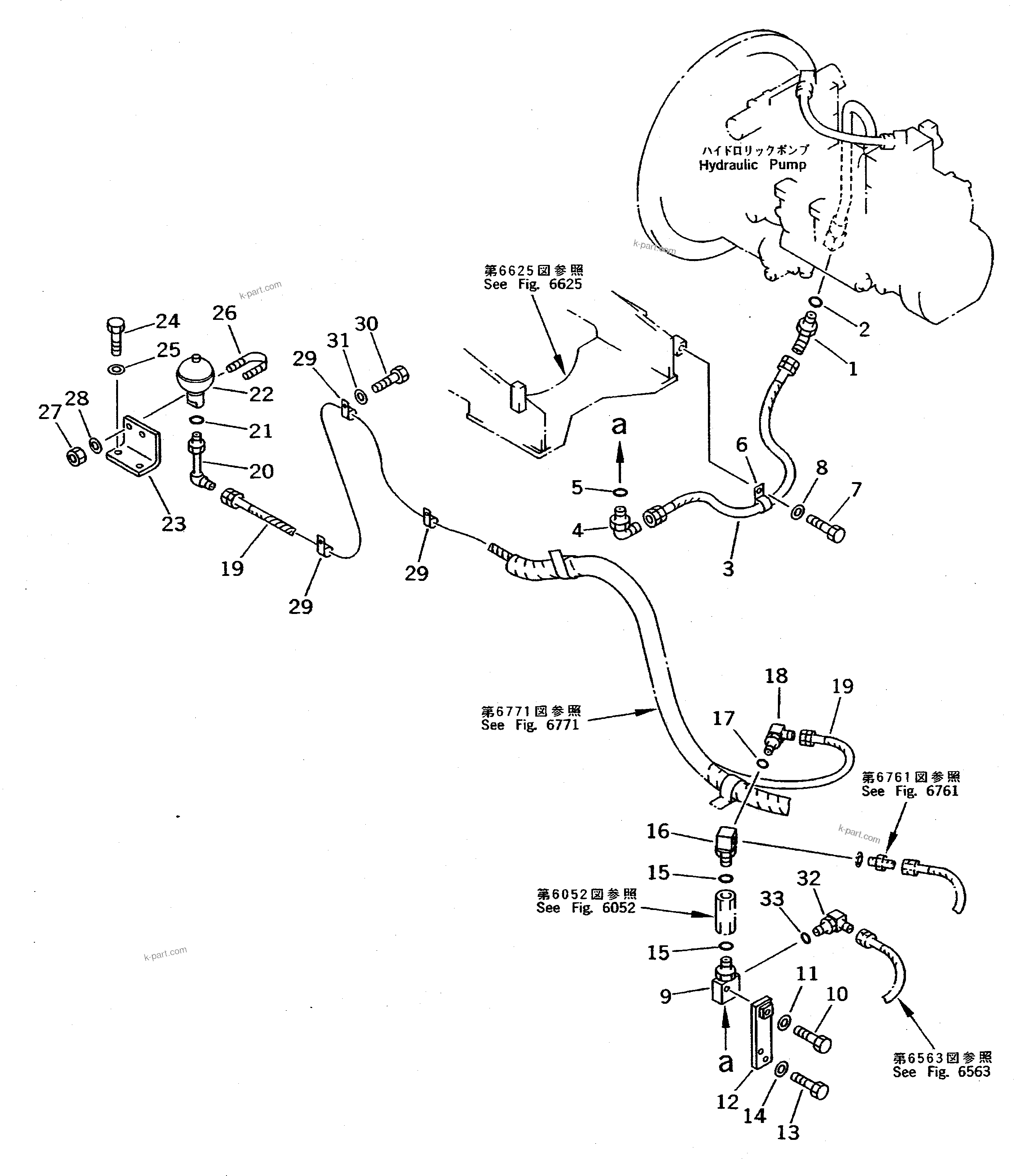 Komatsu parts book diagram for PC400LC-5 S/N 20001-UP (Overseas Version): PUMP TO SAFETY LOCK VALVE PIPING