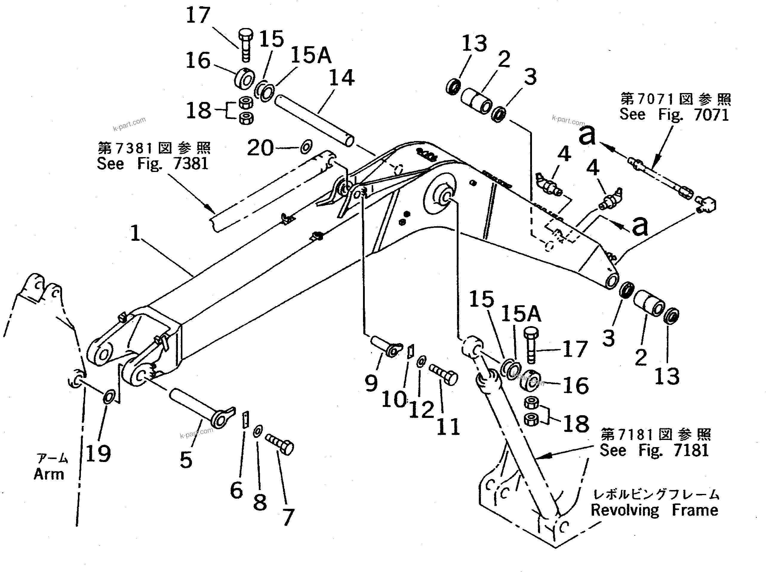 Komatsu parts book diagram for PC400LC-5 S/N 20001-UP (Overseas Version): BOOM (WITH OVERLOAD WARNING DEVICE) (EC SPEC.)(#20001-21534)