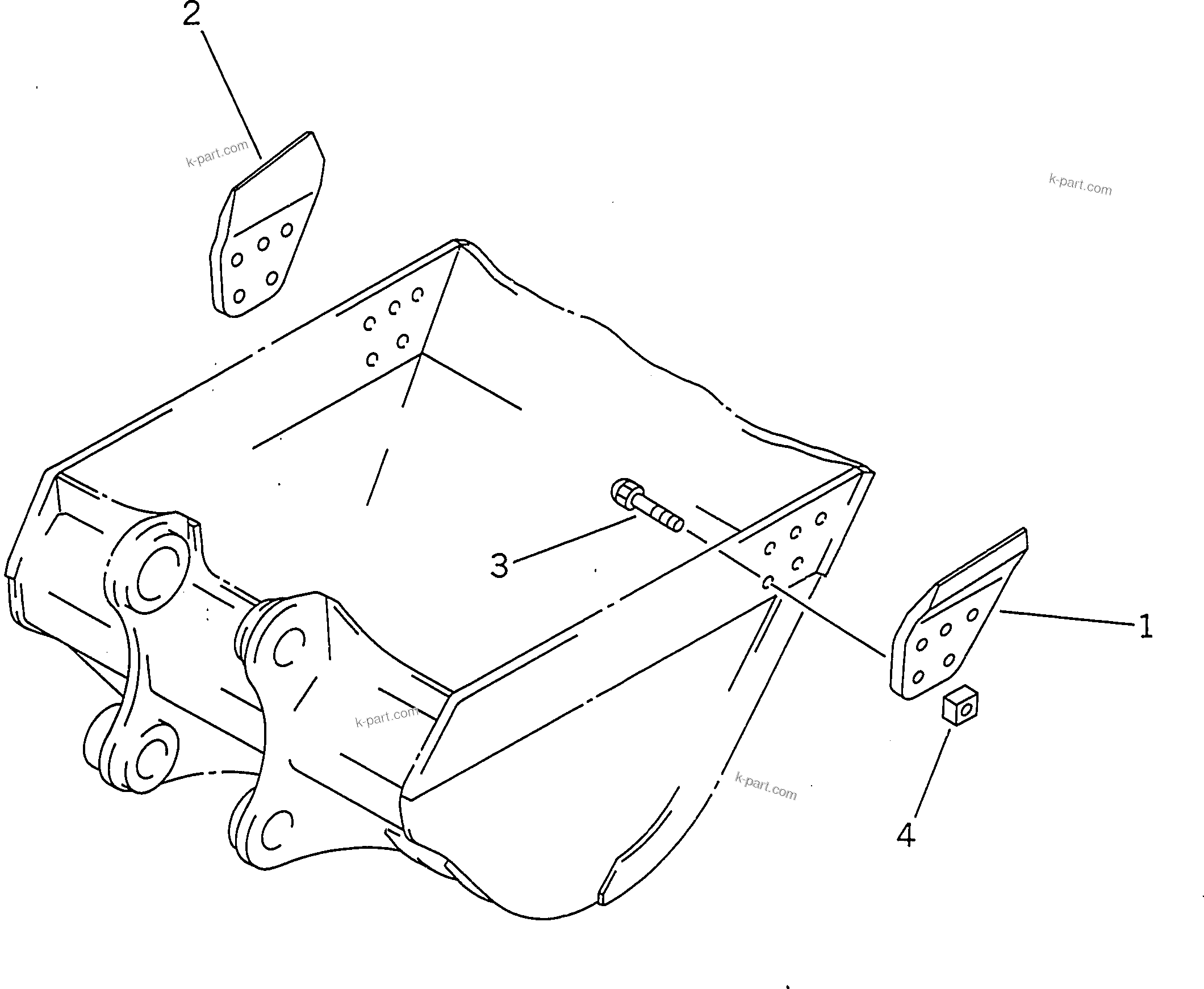 Komatsu parts book diagram for PC400LC-5 S/N 20001-UP (Overseas Version): SIDE CUTTER (FOR ROCK BUCKET)