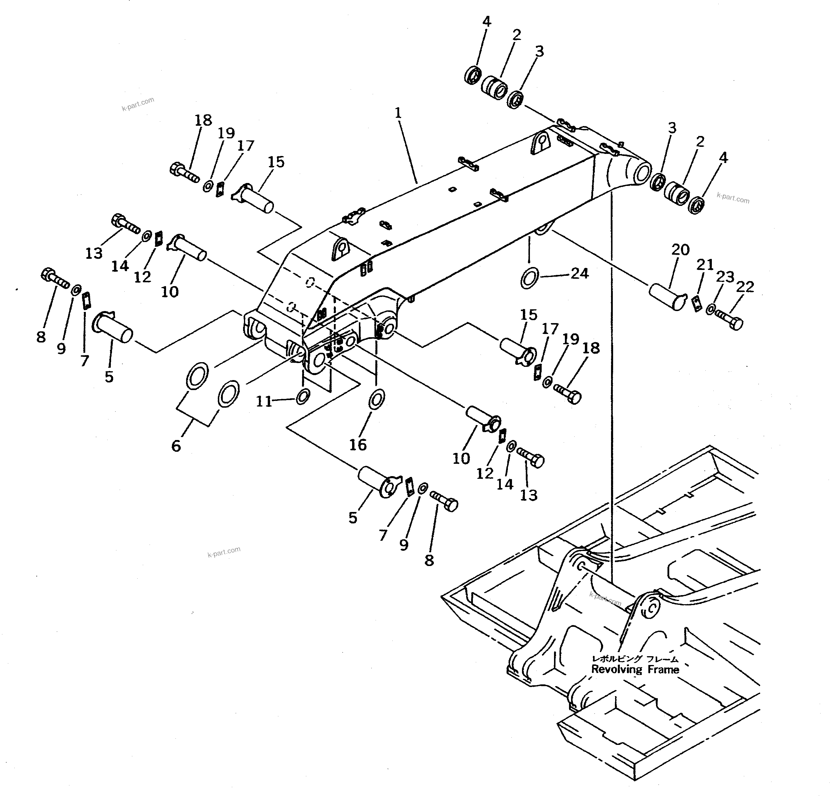 Komatsu parts book diagram for PC400LC-5 S/N 20001-UP (Overseas Version): BOOM (FOR BOTTOM DUMP LOADER)