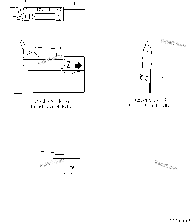 Komatsu parts book diagram for PC400LC-5 S/N 20001-UP (Overseas Version): MARKS AND PLATES (PANEL AND CONTROL STAND SIDE) (FOR WRIST       CONTROL) (EC SPEC.)(#21535-)