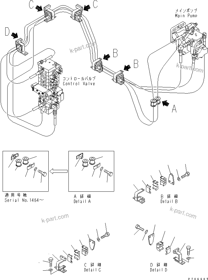 Komatsu parts book diagram for PC40MR-1 S/N 1001-UP: DELIVERY LINE (CLAMP)(#1001-2279)