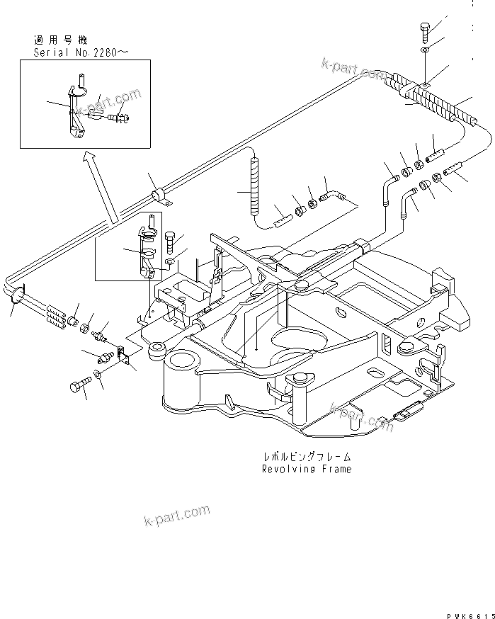Komatsu parts book diagram for PC40MR-1 S/N 1001-UP: LUBRICATION LINE