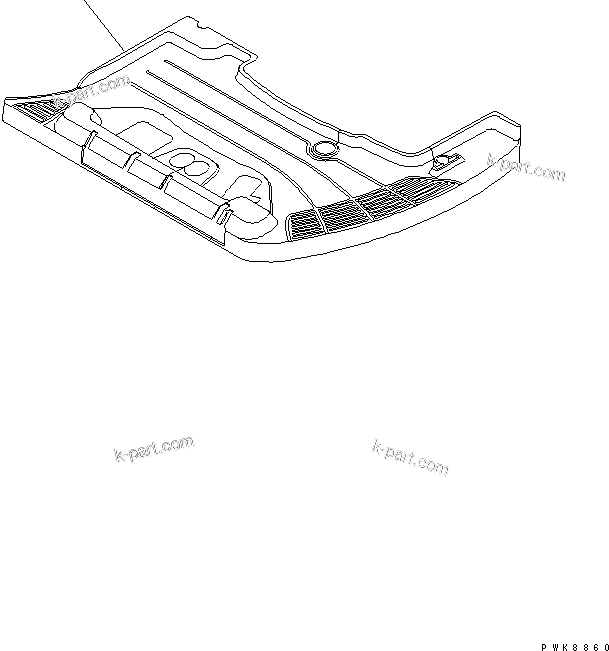 Komatsu parts book diagram for PC40MR-1 S/N 1001-UP: FLOOR MAT (1-ACTUATER ATTACHMENT) (FOR TOPS CAB)