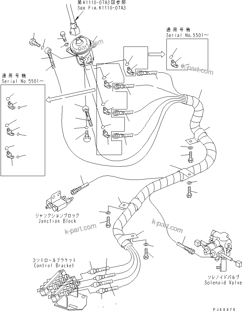Komatsu parts book diagram for PC40MR-1 S/N 1001-UP: FLOOR FRAME (PIPING ? R.H.) (FOR TOPS)