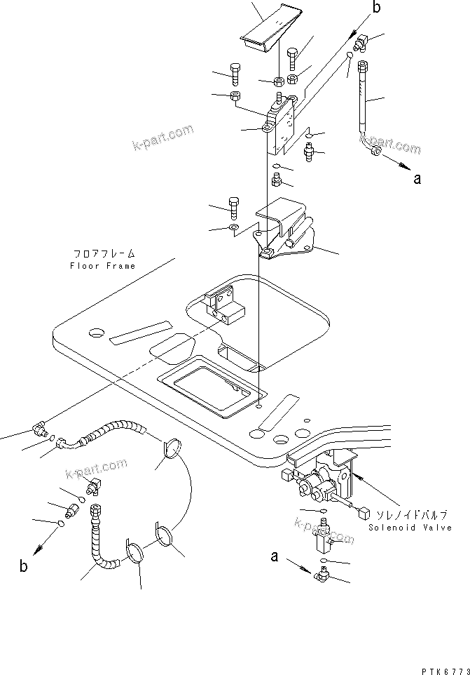 Komatsu parts book diagram for PC40MR-1 S/N 1001-UP: FLOOR FRAME (1-ACTUATOR ATTACHMENT CONTROL) (FOR AIR CON)(#1001-5500)