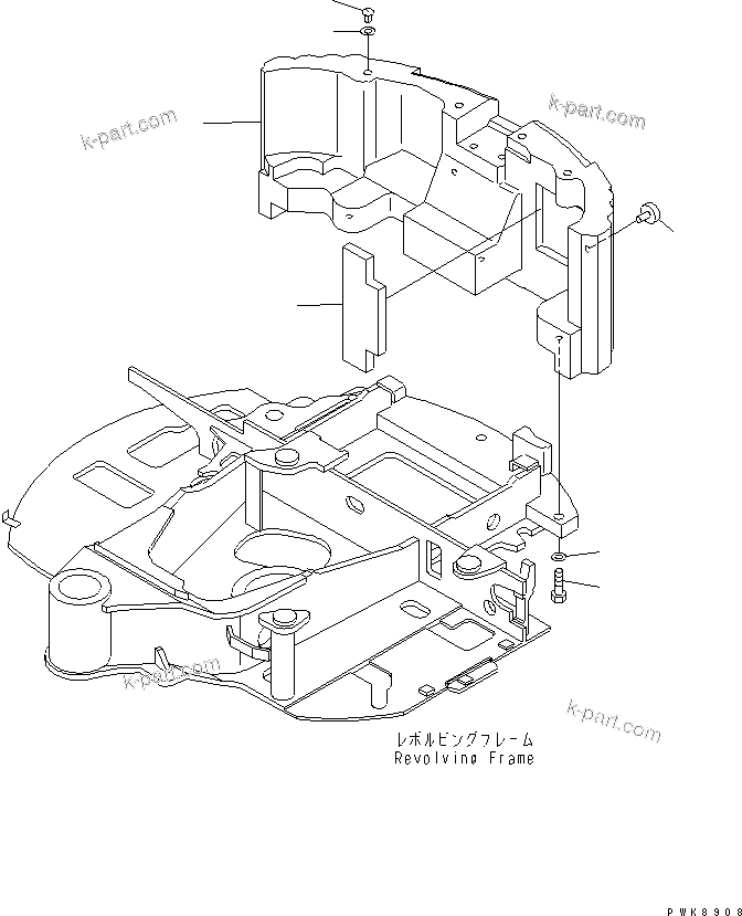 Komatsu parts book diagram for PC40MR-1 S/N 1001-UP: COUNTER WEIGHT (520KG) (EXCEPT JAPAN)(#1001-3937)