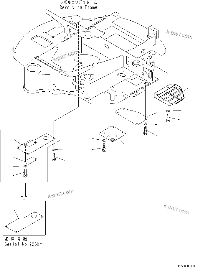 Komatsu parts book diagram for PC40MR-1 S/N 1001-UP: UNDER COVER (EXCEPT JAPAN)
