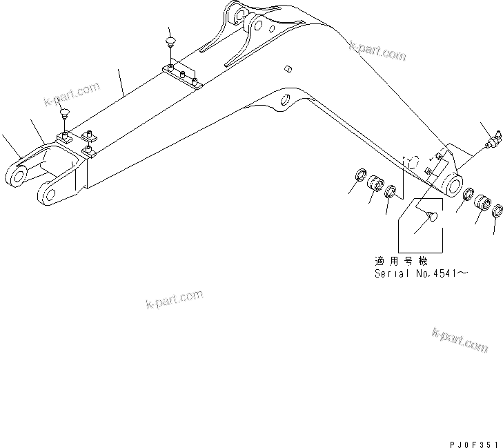 Komatsu parts book diagram for PC40MR-1 S/N 1001-UP: BOOM (BOOM) (EXCEPT JAPAN)