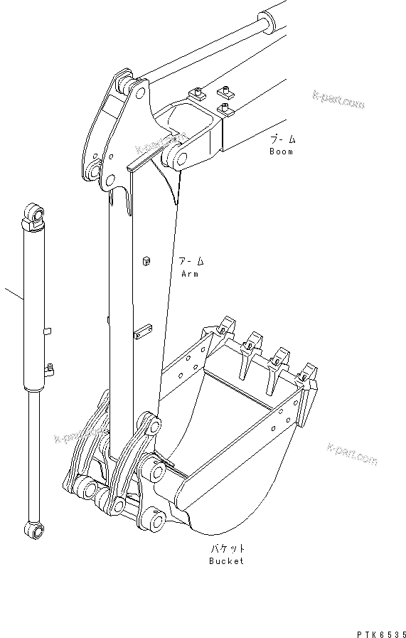 Komatsu parts book diagram for PC40MR-1 S/N 1001-UP: BUCKET CYLINDER (EXCEPT JAPAN)