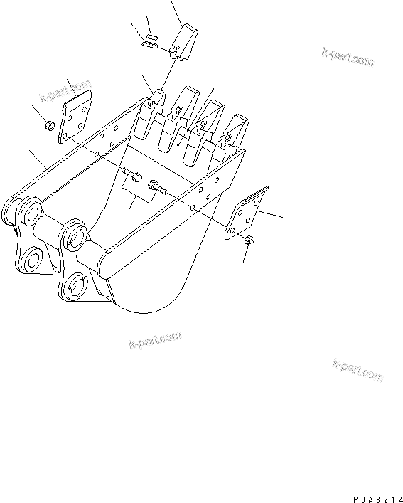 Komatsu parts book diagram for PC40MR-1 S/N 1001-UP: BUCKET ? 0.14M3 600MM WIDE (VERTICAL PIN TYPE) (EXCEPT JAPAN)