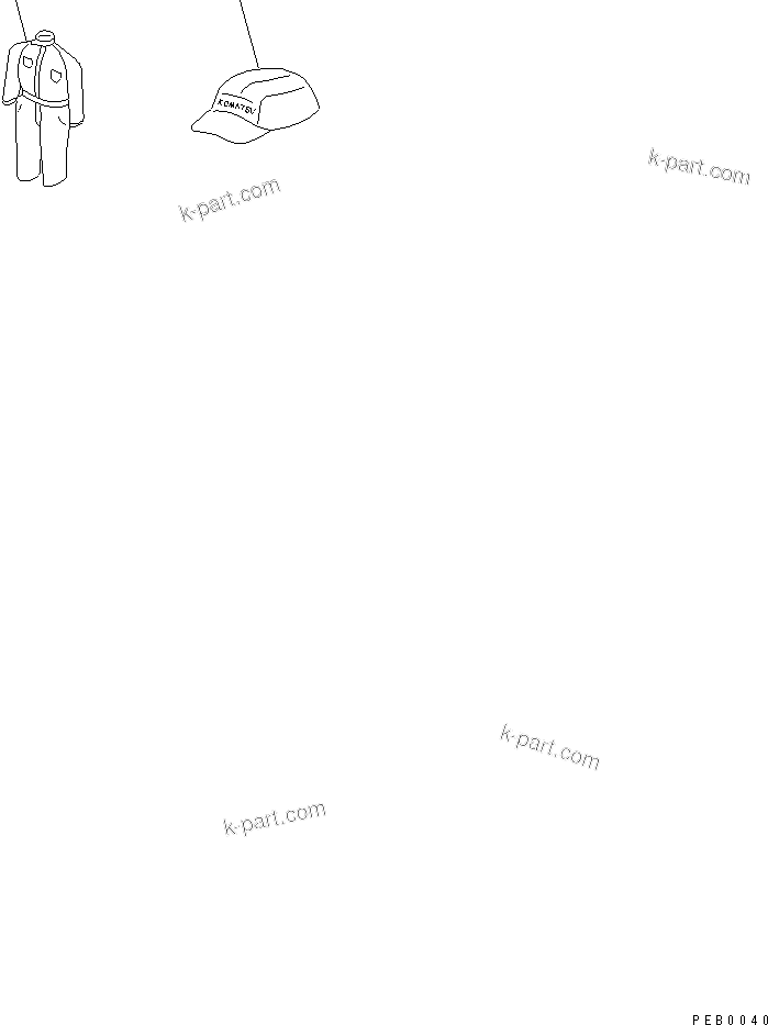 Komatsu parts book diagram for PC40MR-1 S/N 1001-UP: CLOTHES