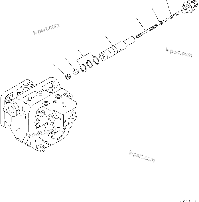 Komatsu parts book diagram for PC40MR-1 S/N 1001-UP: MAIN PUMP (3/6) (AIR CONDITIONER)