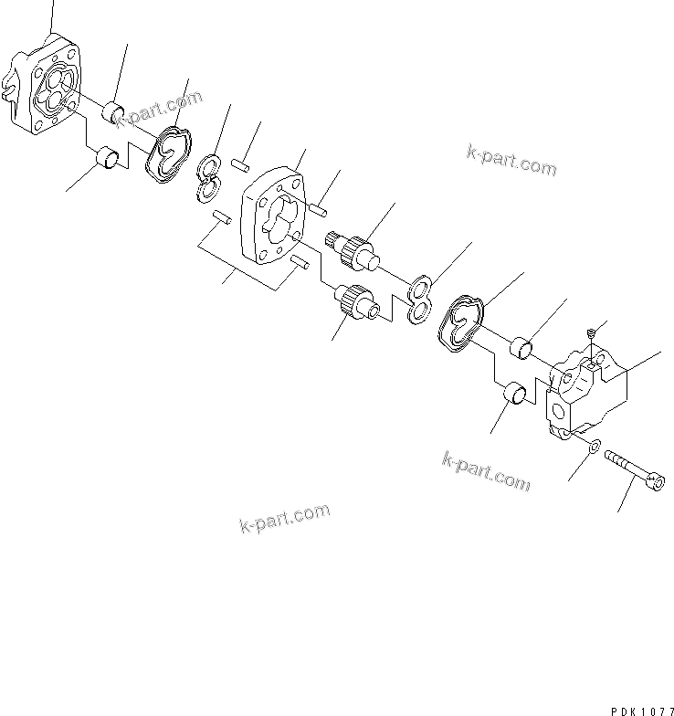 Komatsu parts book diagram for PC40MR-1 S/N 1001-UP: MAIN PUMP (5/6)(#1001-5500)