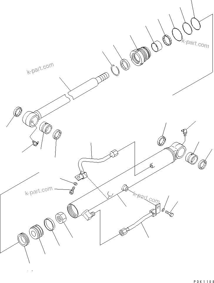 Komatsu parts book diagram for PC40MR-1 S/N 1001-UP: BUCKET CYLINDER (INNER PARTS)(#1001-5500)