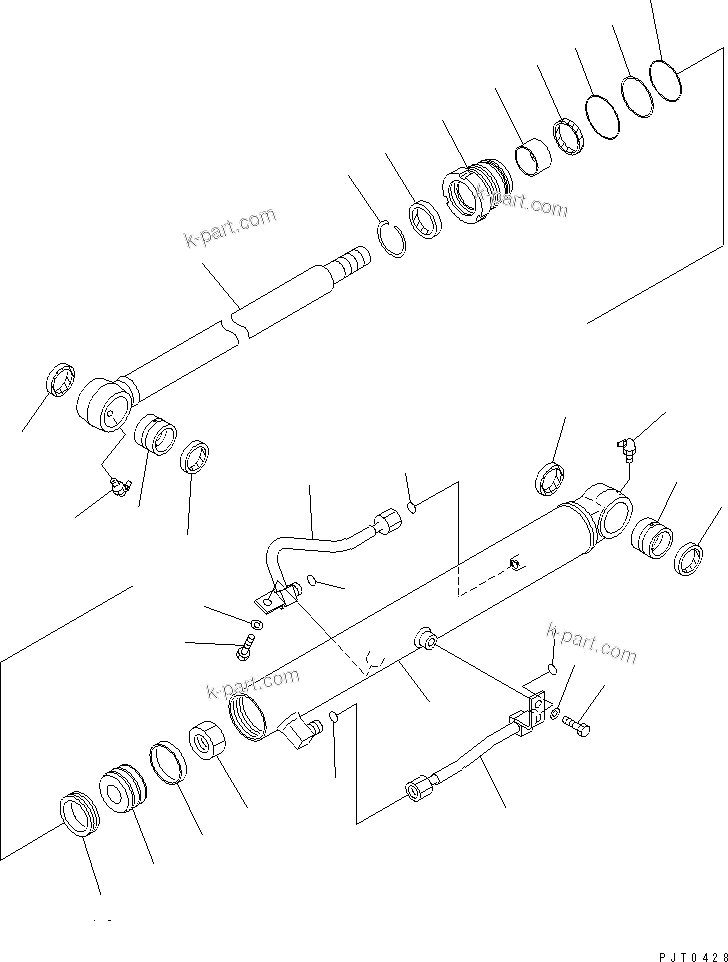 Komatsu parts book diagram for PC40MR-1 S/N 1001-UP: BUCKET CYLINDER (INNER PARTS) (MULTI CHANGER SPEC.)(#5501-)