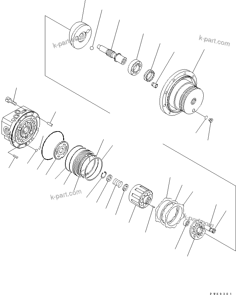 Komatsu parts book diagram for PC40MR-1 S/N 1001-UP: TRAVEL MOTOR (3/3)