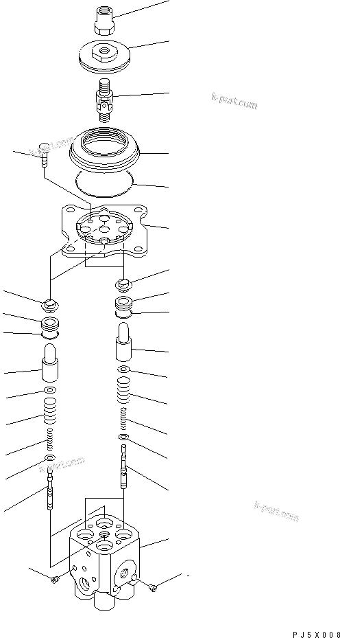 Komatsu parts book diagram for PC40MR-1 S/N 1001-UP: PPC VALVE (FOR WORK EQUIPMENT) (FOR TOPS)