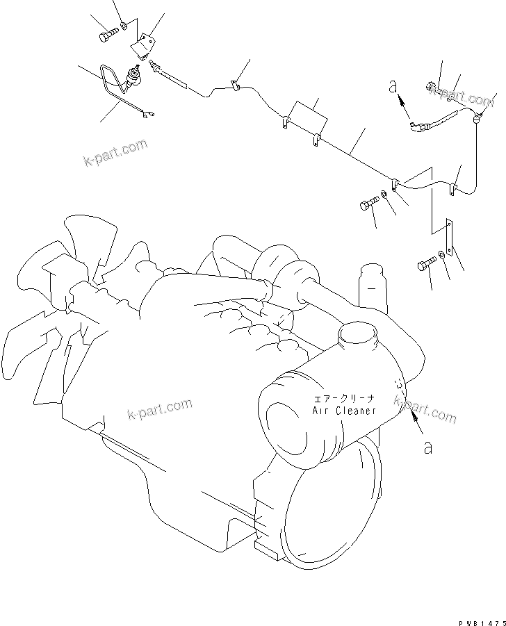 Komatsu parts book diagram for PC450LC-6 S/N 10001-UP: AIR CLEANER CONNECTION