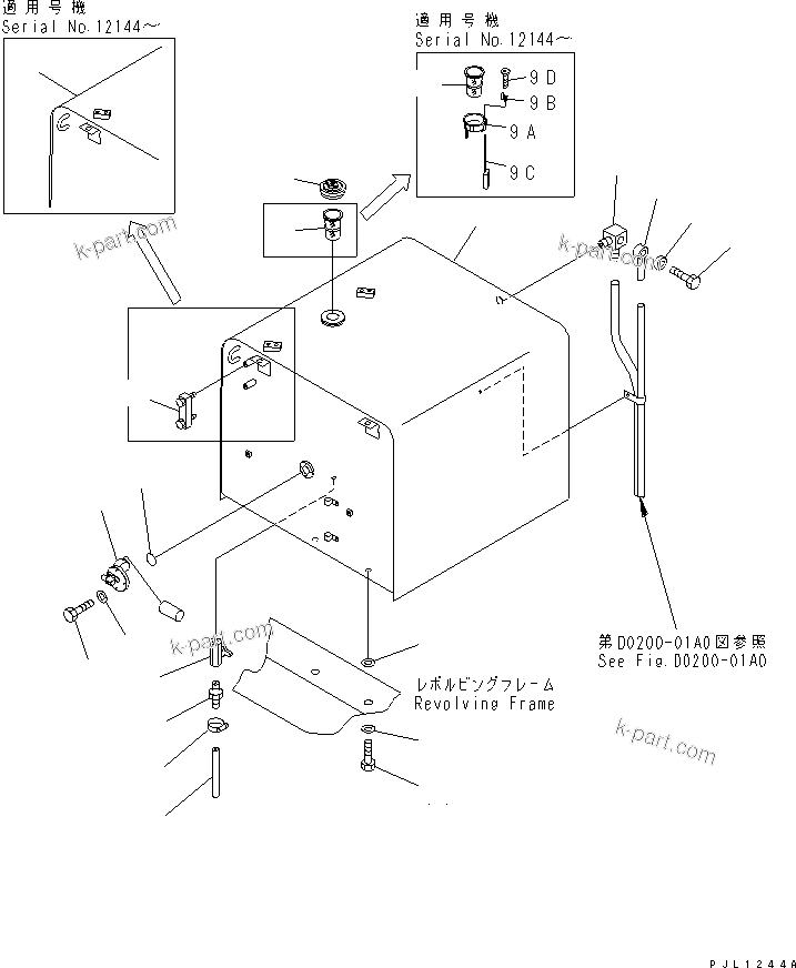 Komatsu parts book diagram for PC450LC-6 S/N 10001-UP: FUEL TANK(#10001-12143)