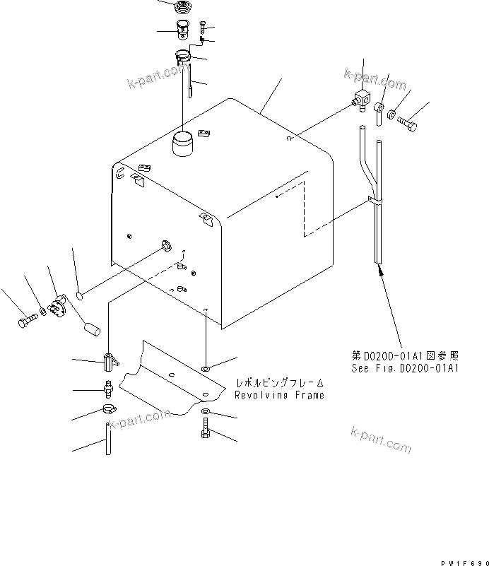 Komatsu parts book diagram for PC450LC-6 S/N 10001-UP: FUEL TANK(#12144-)