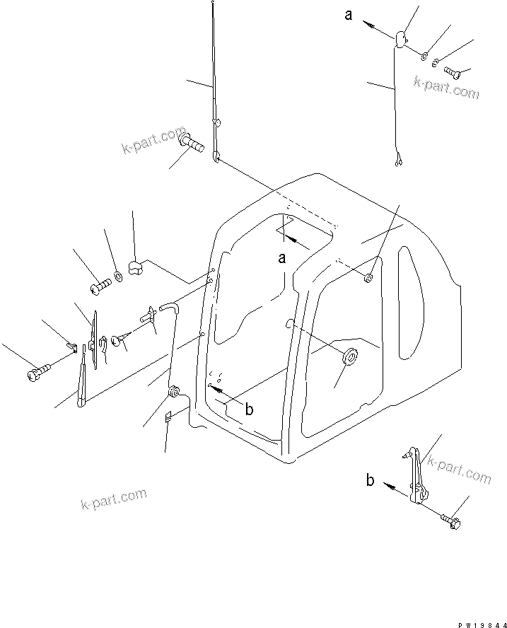 Komatsu parts book diagram for PC450LC-6 S/N 10001-UP: OPERATOR'S CAB (ELECTRICAL) (FOR POWER PULL UP WINDOW)(#10001-11999)