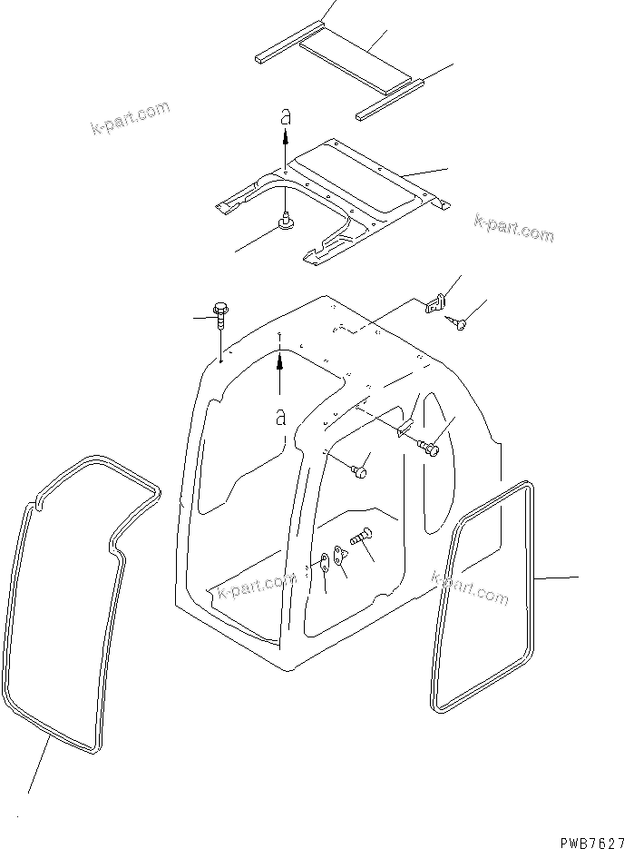Komatsu parts book diagram for PC450LC-6 S/N 10001-UP: OPERATOR'S CAB (INSIDE COVER)(#12001-)