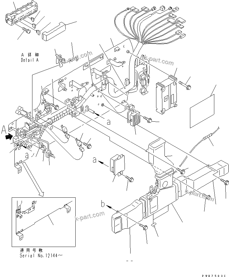 Komatsu parts book diagram for PC450LC-6 S/N 10001-UP: OPERATOR'S CAB (BASE) (WORK LEVER WITH PPC VALVE)(#12001-)