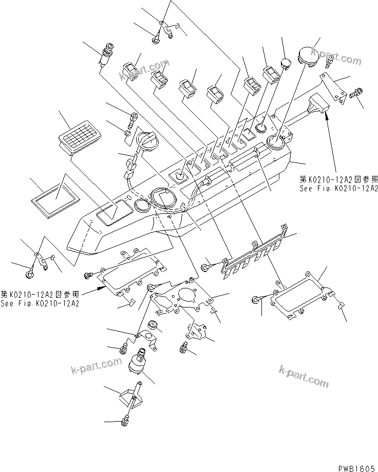 Komatsu parts book diagram for PC450LC-6 S/N 10001-UP: OPERATOR'S CAB (PANEL COVER) (ELECTRIC GOVERNOR) (WITH HEATER)