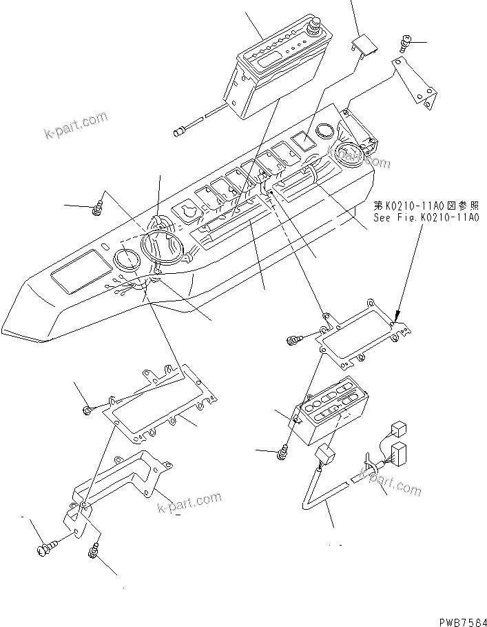 Komatsu parts book diagram for PC450LC-6 S/N 10001-UP: OPERATOR'S CAB (PANEL) (HARNESS) (WITH AIR CONDITIONER AND RADIO)(#12001-)