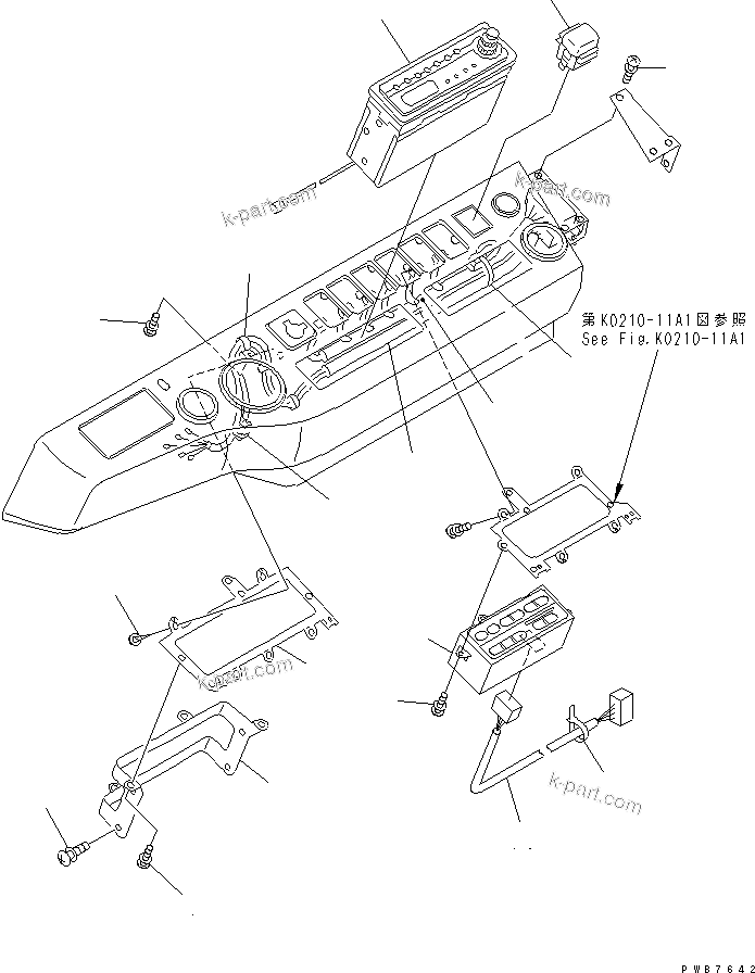 Komatsu parts book diagram for PC450LC-6 S/N 10001-UP: OPERATOR'S CAB (PANEL) (HARNESS) (WITH AIR CONDITIONER AND RADIO) (FOR POWER PULL UP WINDOW)(#12001-)