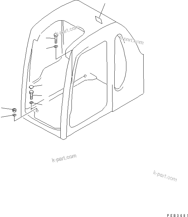 Komatsu parts book diagram for PC450LC-6 S/N 10001-UP: OPERATOR'S CAB (INSTALLATION PARTS)(#10124-12379)