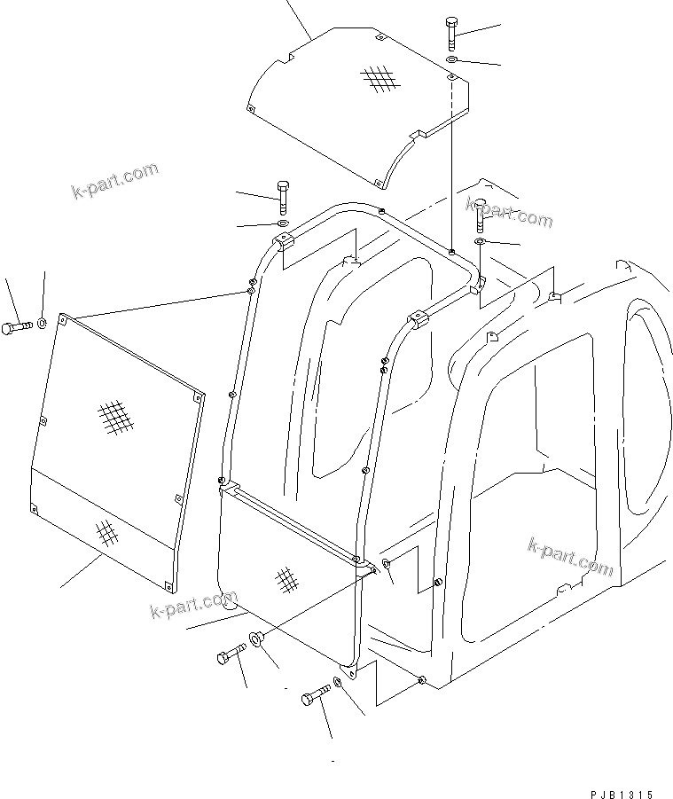 Komatsu parts book diagram for PC450LC-6 S/N 10001-UP: FRONT GUARD (FULL)