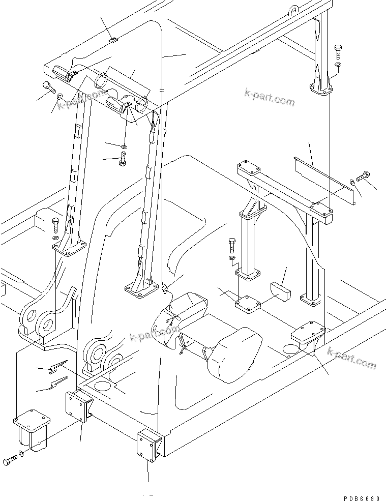 Komatsu parts book diagram for PC450LC-6 S/N 10001-UP: F.O.P.S. (KIT)(#10001-11999)