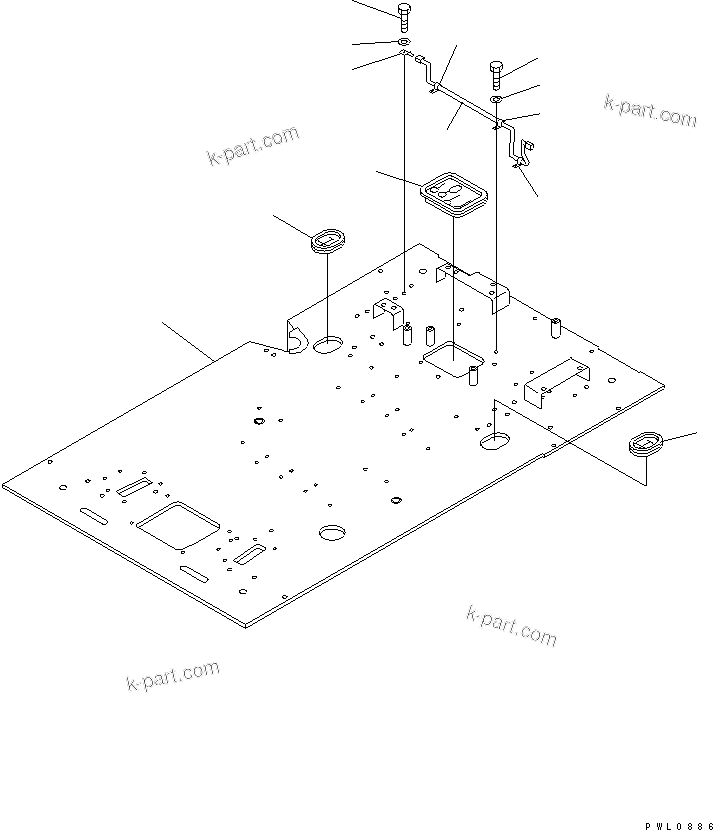 Komatsu parts book diagram for PC450LC-6 S/N 10001-UP: FLOOR FRAME (2 ACTUATOR)(#12595-12628)