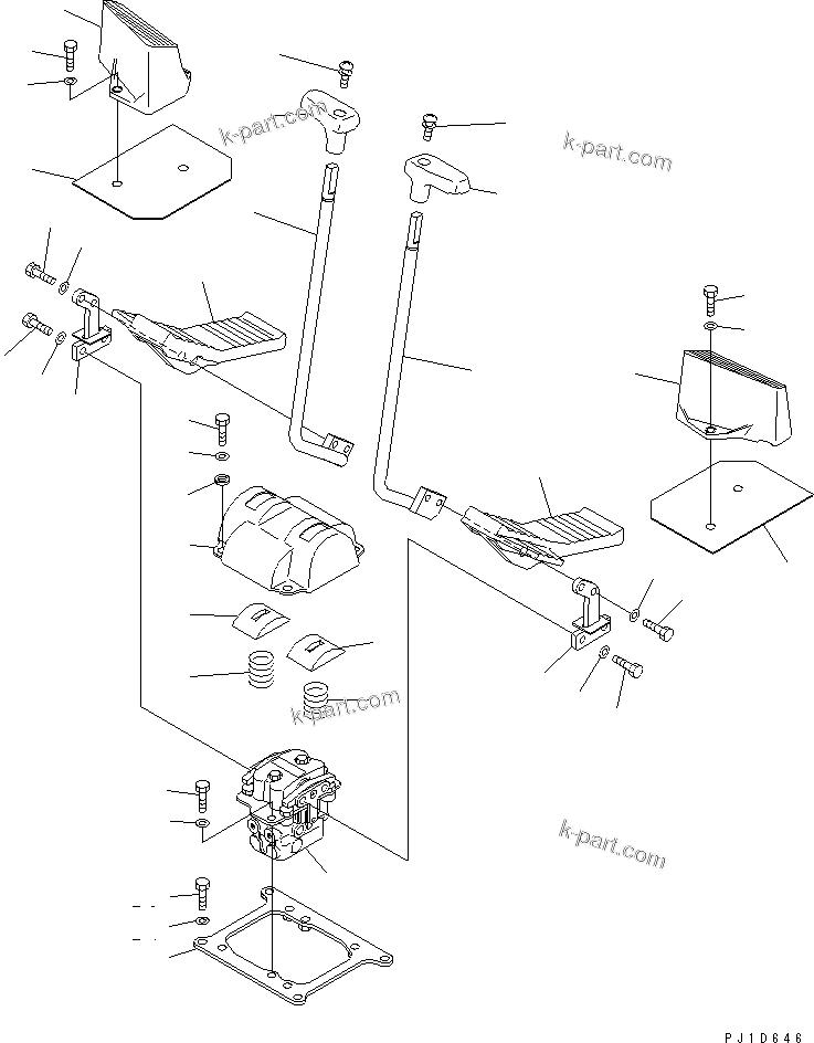 Komatsu parts book diagram for PC450LC-6 S/N 10001-UP: FLOOR FRAME (TRAVEL LEVER)(#12629-)