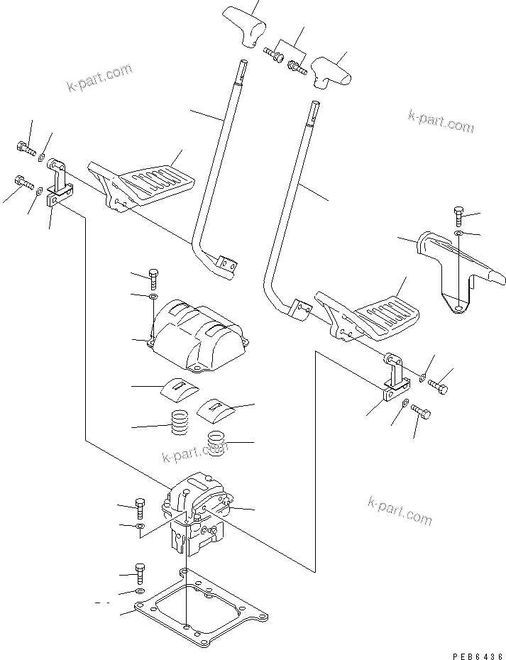 Komatsu parts book diagram for PC450LC-6 S/N 10001-UP: FLOOR FRAME (TRAVEL LEVER) (1 ACTUATOR)(#10209-11999)