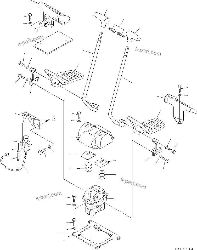 Komatsu parts book diagram for PC450LC-6 S/N 10001-UP: FLOOR FRAME (TRAVEL LEVER) (LOADER)(#10209-11999)