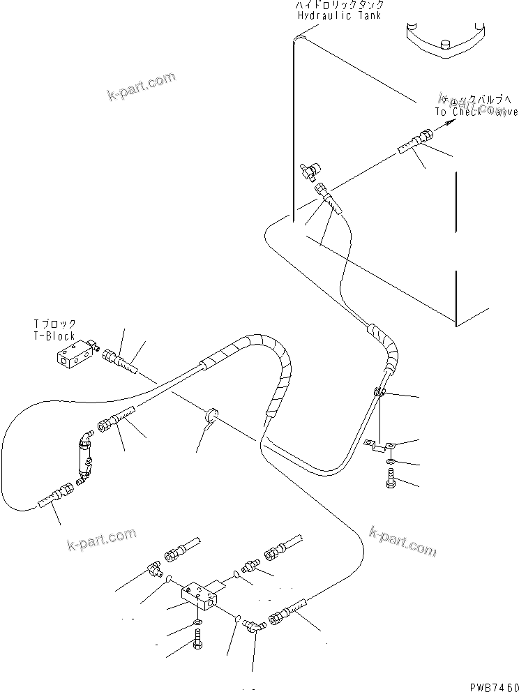 Komatsu parts book diagram for PC450LC-6 S/N 10001-UP: FLOOR FRAME (PPC WORK LINE) (HOSE AND BLOCK)(#12001-12103)