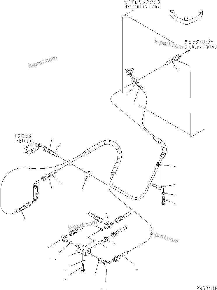 Komatsu parts book diagram for PC450LC-6 S/N 10001-UP: FLOOR FRAME (PPC WORK LINE) (HOSE AND BLOCK)(#12001-12103)