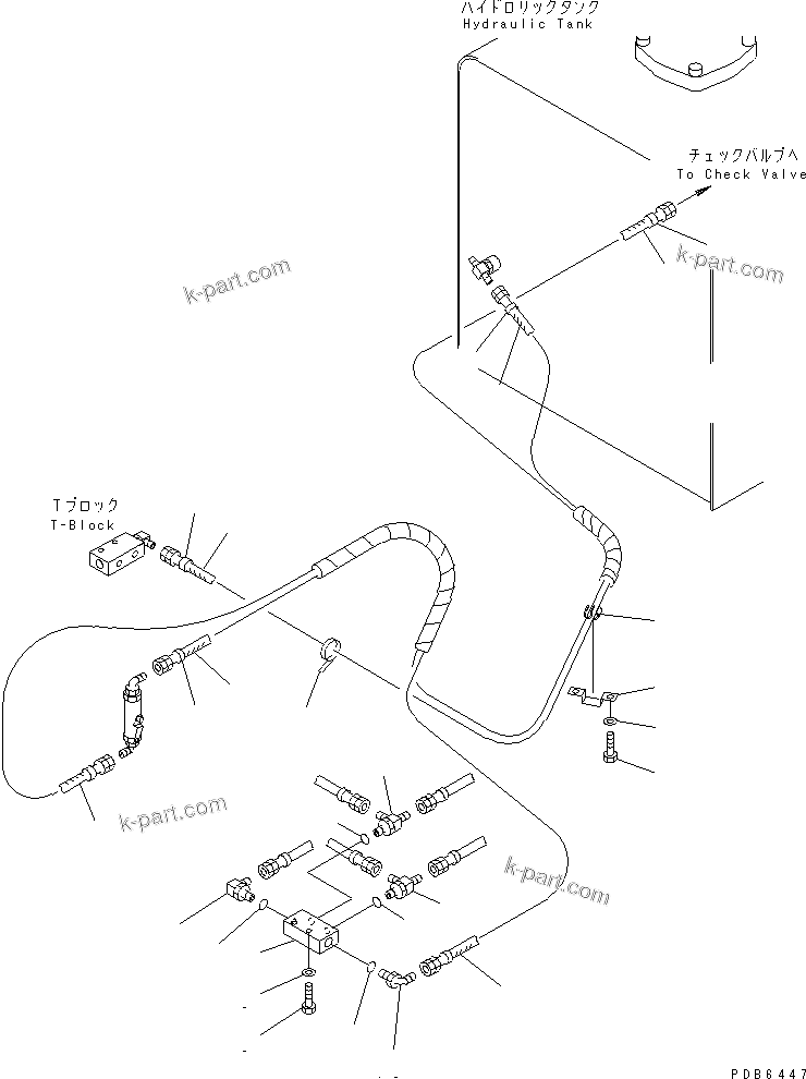 Komatsu parts book diagram for PC450LC-6 S/N 10001-UP: FLOOR FRAME (PPC WORK LINE) (HOSE AND BLOCK) (2 ACTUATOR)(#10209-11999)
