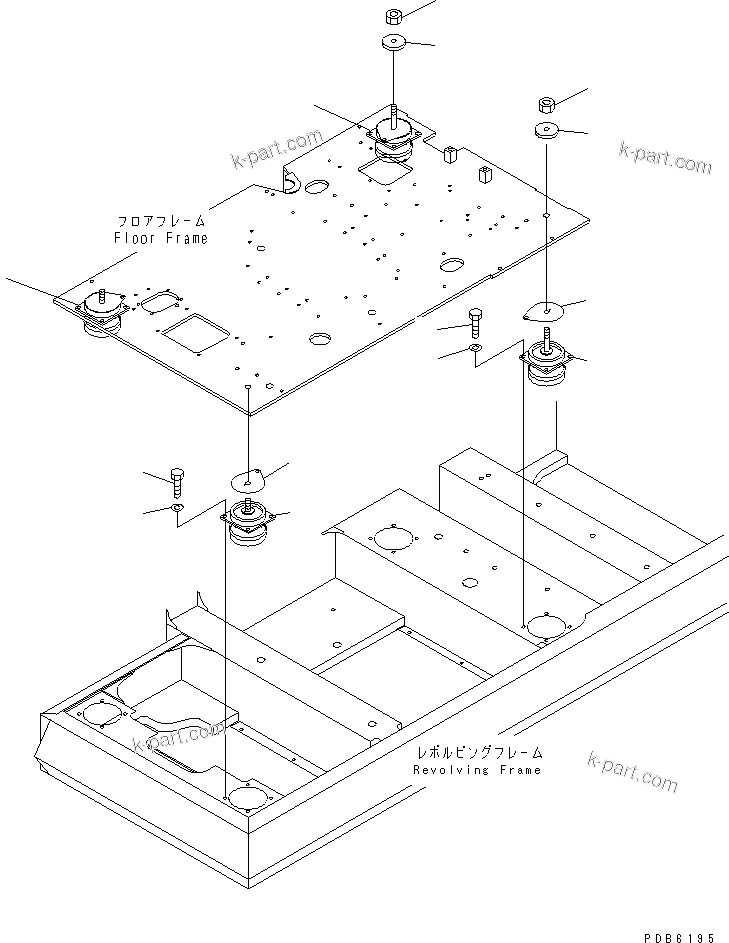 Komatsu parts book diagram for PC450LC-6 S/N 10001-UP: FLOOR MOUNT(#10209-12047)