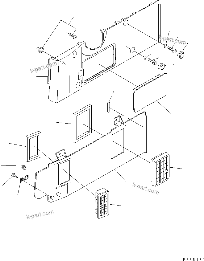 Komatsu parts book diagram for PC450LC-6 S/N 10001-UP: GARNISH COVER(#12001-)
