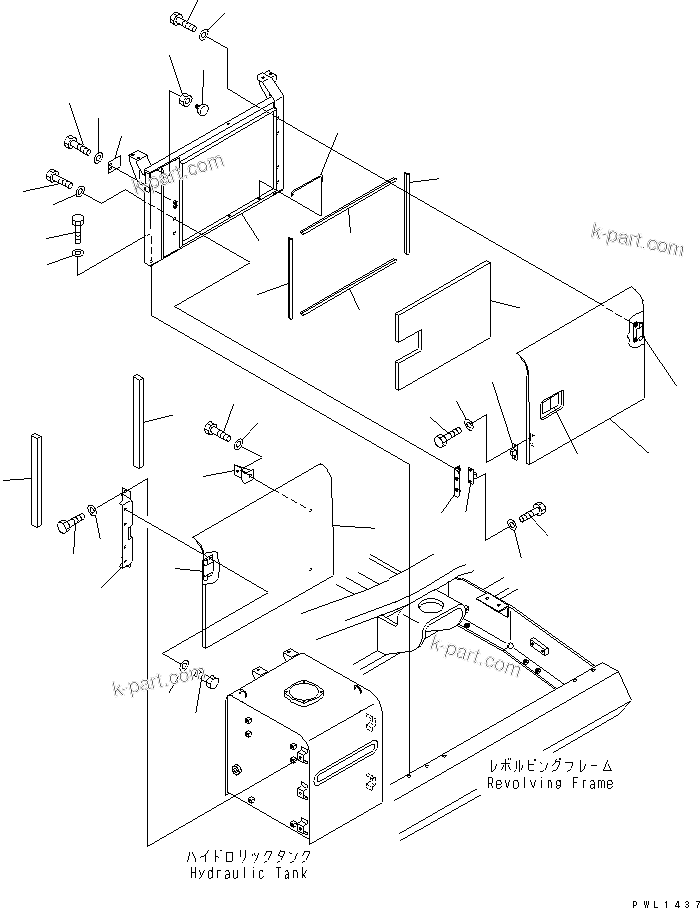 Komatsu parts book diagram for PC450LC-6 S/N 10001-UP: LEFT SIDE DOOR (MACHINE CAB)(#12144-)