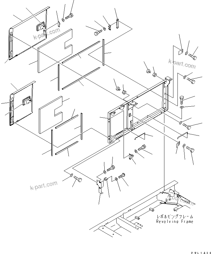 Komatsu parts book diagram for PC450LC-6 S/N 10001-UP: RIGHT SIDE DOOR (MACHINE CAB)(#12144-)