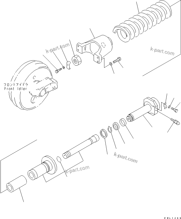 Komatsu parts book diagram for PC450LC-6 S/N 10001-UP: IDLER CUSHION(#12144-)