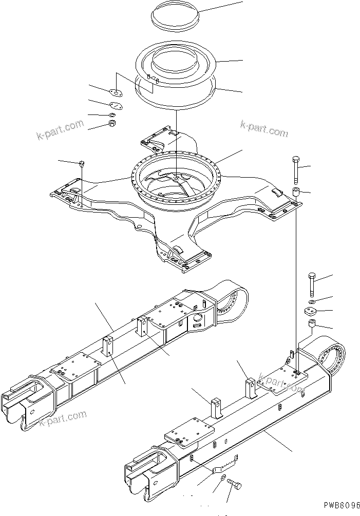 Komatsu parts book diagram for PC450LC-6 S/N 10001-UP: TRACK FRAME (VARIABLE GAUGE) (FOR UNDER COVER)(#12001-12143)